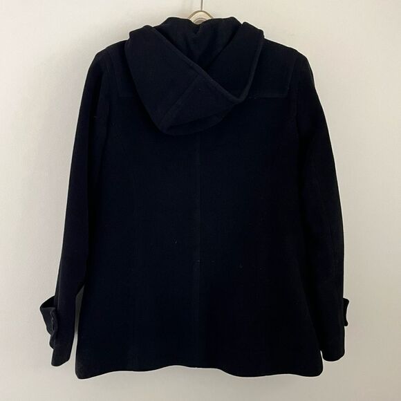 Michael Kors Black Wool Pea Coat Toggle Hood | Size 6 - Picture 8 of 11